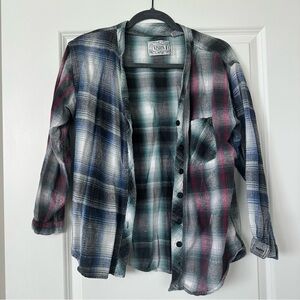 Womens Vintage Plaid Flannel Size Medium - 100% Cotton